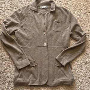 Allude Brown Button-Up Cashmere Cardigan Sz XL